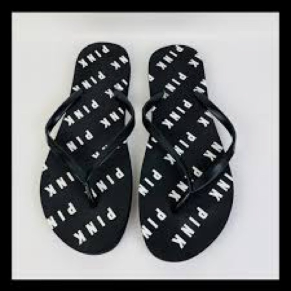 Large Black Victoria’s Secret ‘Pink’ sandals NEW